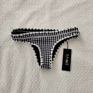 NWT SAME Los Angeles Swim The Everything Gingham Bikini Bottom Sz Xs